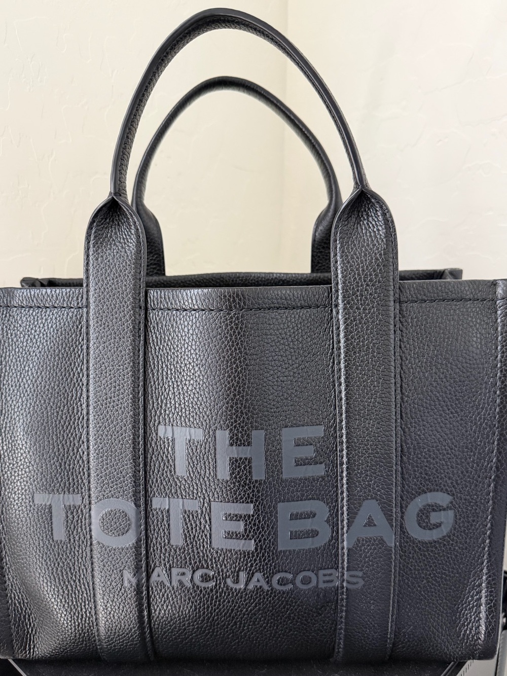 Marc Jacobs Black Leather 'The Tote Bag' Satchel Medium Like New